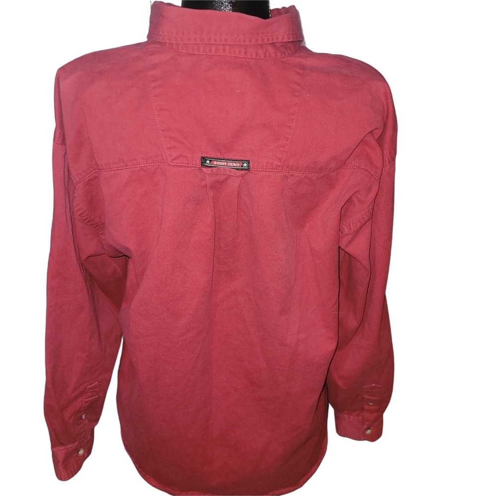 Vintage 90's Point Zero Men's Red Button-Up Casual Cotton Shirt M - Picture 6 of 8